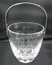 Christian Dior Crystal Glass Clear ETOILE Ice Bucket w/ Metal Chrome handle 6