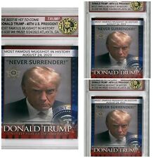 3 pc DONALD TRUMP 45th President MAGA MUGSHOT Photo Collectible Trading Card NEW picture