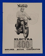 1963 ORIGINAL NORTON MOTORCYCLE VINTAGE PRINT AD ELECTRA VERTICAL TWIN LOT T-38 picture