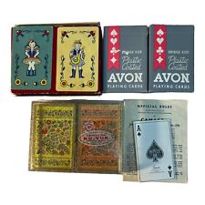 Vintage Playing Cards 2 /2 Decks Each, 2 Decks Avon 1 Unopened. Total 4 Boxes. picture