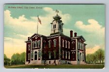 City Center KS-Kansas, McKinley School, Antique, Vintage Souvenir Postcard picture