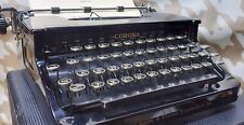 1935 SMITH-CORONA S1 Silent FLOATING SHIFT TYPEWRITER GLOSS BLK FLAT TOP  picture