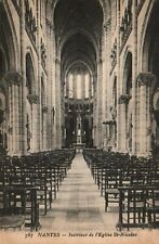 Vintage Postcard - 587 Nantes Interieur de l'Eglise St-Nicolas 1919 SOLDIER MAIL picture