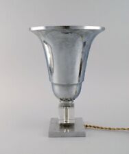 Table lamp in aluminum and clear art glass. French design, 1940s. picture