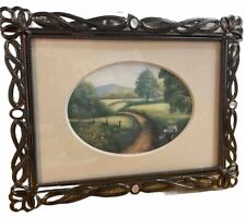 Antiqued Silver Tone Ornate Jeweled Victorian Style Photo Frame 8 x 6.5 in picture