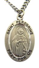 Pewter Patron Saint Peregrine Medal with Embossed Holy Card, 1 Inch picture