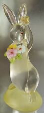 Ganz Translucent Acrylic Yellow Bunny Rabbit with Bouquet 5¾