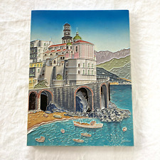Luciano Cloisonne Wall Hanging Plaque Heavy Italy Cinque Terre 15.5x11.5 Italian picture