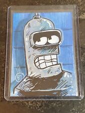 RARE Futurama Bender The Robot 1/1 Art Card Sketch By Artist Robert Jimenez 🌟  picture