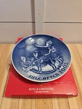 BING & GRONDAHL 2002 blue plate Jule Aften Christmas Eve rocking horse Denmark picture