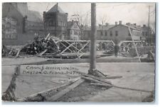 1913 Canal & Jefferson St. Flood Of March 1913 Damages Dayton Ohio OH Postcard picture