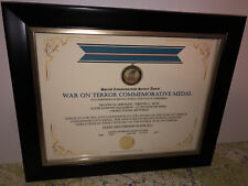 SCSA - WAR ON TERROR COMMEMORATIVE MEDAL CERTIFICATE ~ Type 1 picture