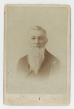 Antique c1890s ID'd Cabinet Card Older Man Amazing Long Beard Hussey Lynn, MA picture
