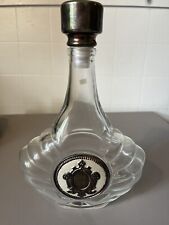 Studio Silversmiths Vintage Glass Decanter W/Silver Plated Lid Emblem  picture