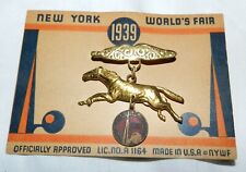 Vintage 1939 New York World'd Fair Horse Pin on original Sales Card picture