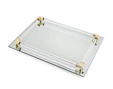 STUDIO SILVERSMITHS Mirror Tray Vanity Tray Serving Tray with Crystal Border ... picture
