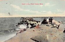 Newburyport Plum Island MA South Jetty Beach Cape Ann Early 1900 Vtg Postcard D2 picture
