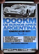 Derek Bell Signed PORSCHE 917 Gulf 1971 1000 KMs Buenos Aires Poster Reprint picture