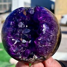 423G Natural quartz crystal amethyst sphere amethyst opens its mouth and smiles picture