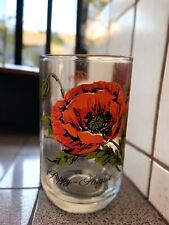 Drinking Glass 1950s Brockway Flower of The Month Poppy August With Ruskin Quote picture