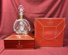 Vintage Louis XIII Cognac Empty Baccarat Crystal Bottle, Casket Box Fleur De Lis picture