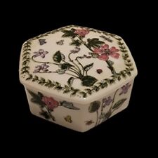 Vtg Takahashi San Francisco Botanica Hexagon Lidded Porcelain Trinket Box Japan picture