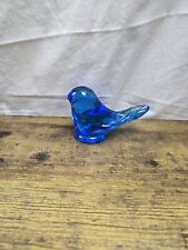 Leo Ward Blue Bird of Happiness Glass Figurine 1990 picture