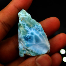 22g Natural Dominican Larimar Raw Crystal Slice Druzy Healing Mineral Specimen picture