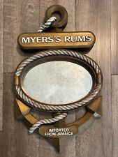 Vintage Myers's JAMAICAN RUM Nautical Anchor Sign & Mirror Man Cave Bar Sign picture