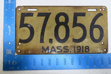 Massachusetts LIcense Plate 1918 Tag 18 Mass Ma 57 856 57856 picture