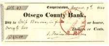 James Fenimore Cooper signed check - 1844-49 dated Autograph Check - Autographs  picture