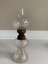 Vintage Miniature Hobnail Glass Oil Lamp 7.25” picture