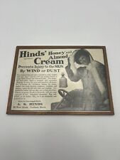 Antique Framed 1907 Hind’s Honey & Almond Cream Advertisement  picture