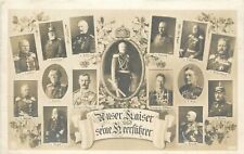 RPPC Multiview Postcard Kaiser Wilhem II & his Leaders / Officers, posted 1912 picture