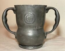 antique 1909 pewter double handle PA high school relay race trophy award mug cup picture