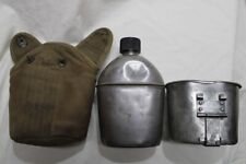 US Military Issue WW2 WWII 1943 Metal Water Canteen Canvas Pouch an Cup T3 picture