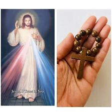(5 copies) Chaplet of Divine Mercy Prayer Card  and Rosary Decades picture