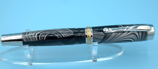Artisan Statesman Rollerball Pen in Palladium and 22k Gold with Black Fordite picture