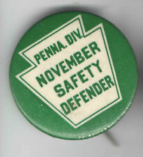 1940s WWII HOMEFRONT pin Pennsylvania Penna Div November Safety DEFENDER pinback picture