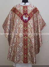 Metallic Red Agnus Dei vestment, stole set ,Gothic chasuble,casula,casel picture