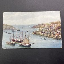 Antique 1910s Fowey Village And Boat Harbor England Postcard V3494 picture