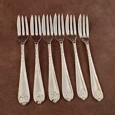 6x VINTAGE 'RODD' ACANTHUS PATTERN CUTLERY SILVER PLATE EPNS CAKE DESSERT FORKS picture