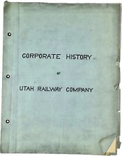 Rare 1919 Utah Railrway Co 7pg Historic Booklet+Foldout ‘CORP HISTORY OF U.R.C’ picture