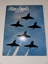 Vintage US Navy 1977 BLUE ANGELS Air Show Recruitment Program Multi-Signed X 12 picture
