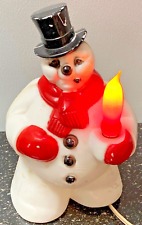 Vintage Christmas Hard Plastic Royalite Royal Electric Light up Snowman: Working picture