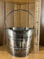 Antique 1961 Silver Plated Ice Bucket Pail Champagne Handle Wedding Gift T.R.S. picture