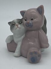 Rare NAO Lladro Porcelain A Friend For Cuddles 3.5”Cats Figurine 2003 picture