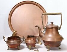 Vintage Copper Tea Service Set With Tray Hand Crafted  picture