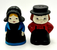 Vintage Salt & Pepper Shakers Amish Man Woman Made in Japan 3.5