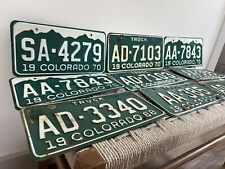 🍊Vintage 1970's Lot of 16 Colorado License Plates | Green/White Mountains Nice picture